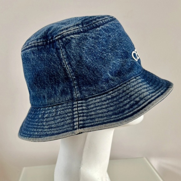 AUTH Celine Denim Bucket Hat Sz M